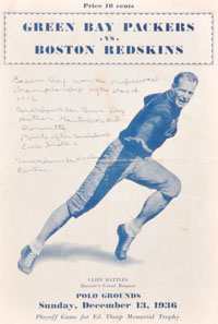 1936 NFL Championship Game Program Cover